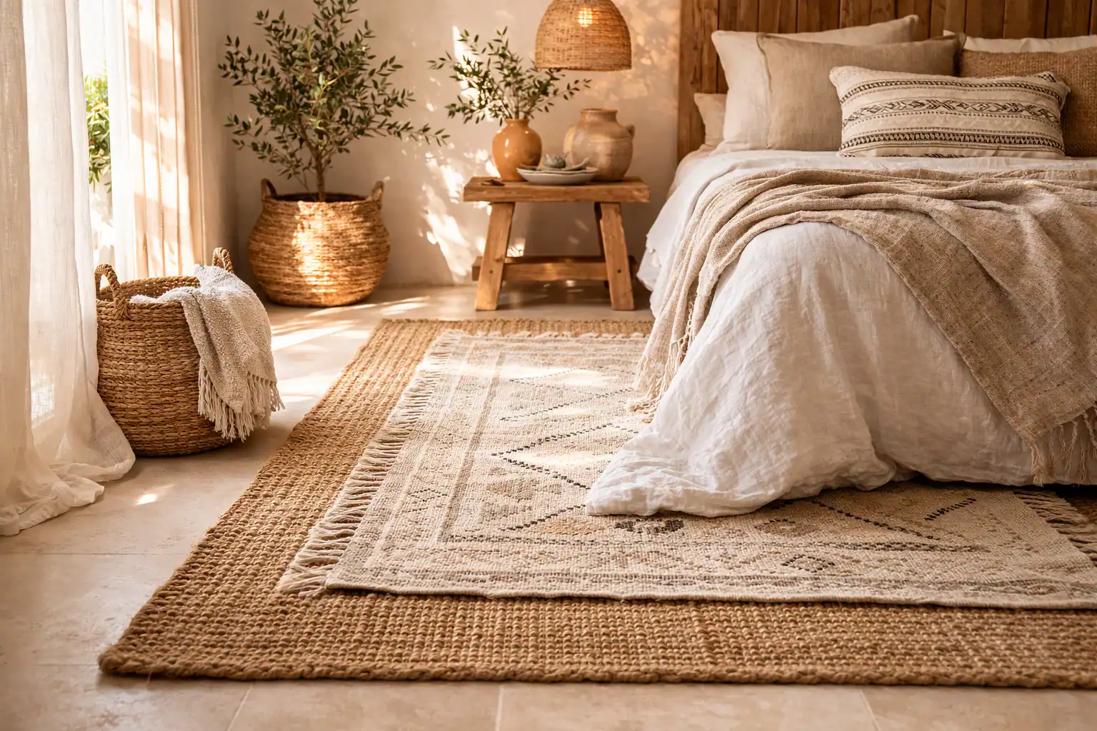 Layering Natural Fiber Rugs — A Mediterranean Look