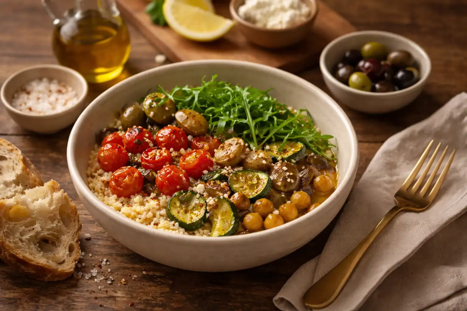 Olive Oil Dinner Bowl — A Minimal Mediterranean Main