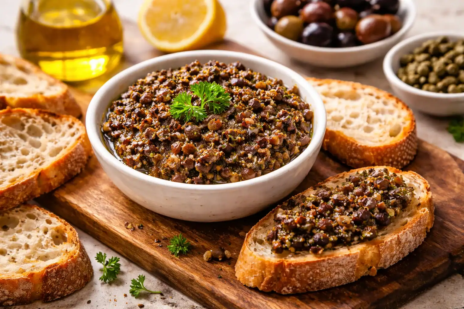 Mediterranean Olive Tapenade with Fresh Bread
