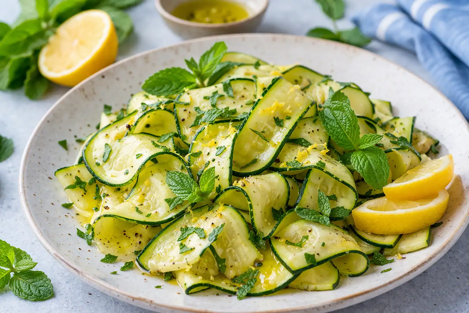 Marinated Zucchini with Lemon and Mint – A No-Cook Mediterranean Plate
