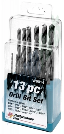 W9014 Performance Tools Performance Tools 13 Pc Drill Bit Set