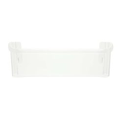 Clear plastic refrigerator door shelf for reliable parts and appliance storage solutions.