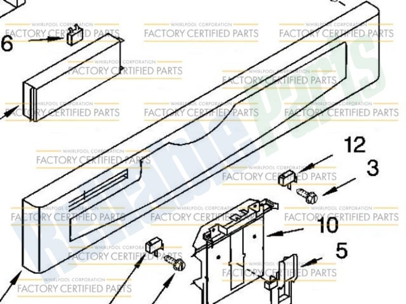 WP8534833 Whirlpool Dishwasher Control Panel