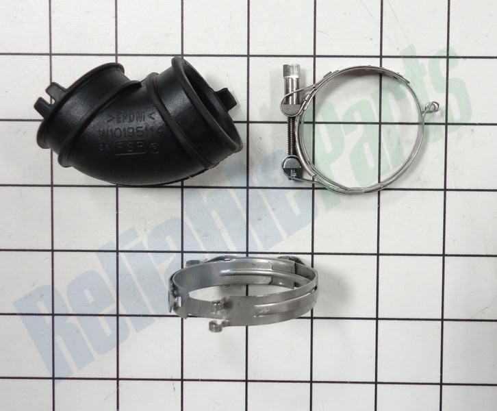 W10445975 Whirlpool Dishwasher Wash Pump To Sump Hose with 2 Clamps - Image 3
