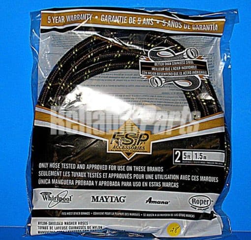8212487RP Whirlpool 5' Industrial Grade Nylon Braid Fill Hoses 2 Pack - Image 4