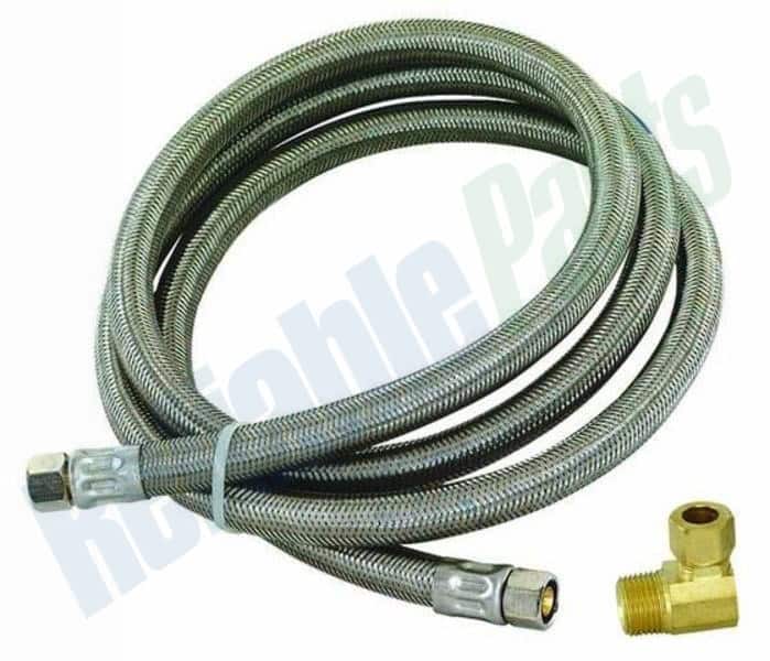 48366 EZ-FLO 8' Stainless Steel Dishwasher Supply Line Fill Hose W/Elbow - Image 4