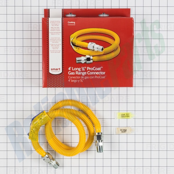 5304490730 Frigidaire 48" X 5/8 Stainless Steel Gas Connector with Shutoff Valve - Image 4