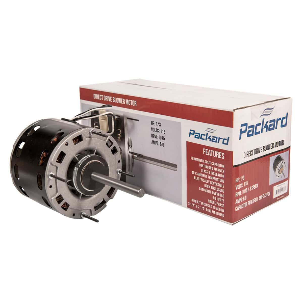 43586 Packard 48 Frame Direct Drive Blower Motor, 1/3 HP, 208-230 Volts, 1075 RPM - Image 4