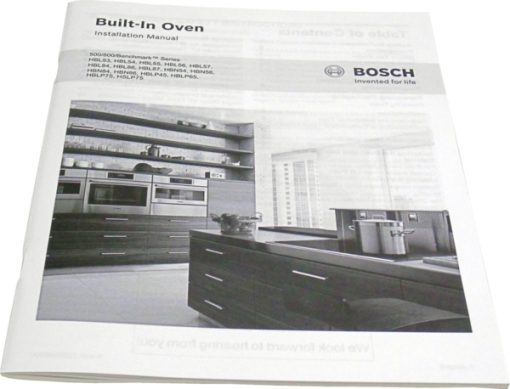 18006729 Bosch Oven Installation Instructions