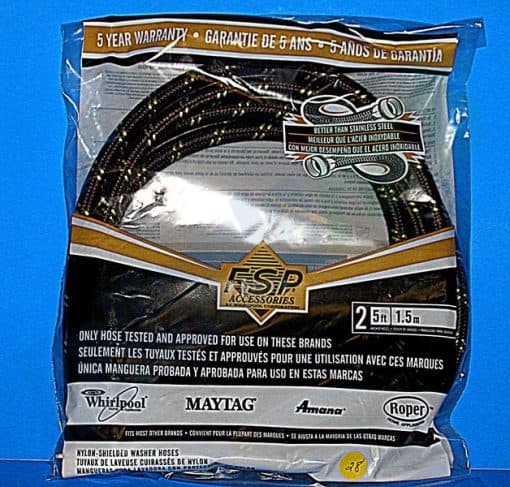 8212487RP Whirlpool 5' Industrial Grade Nylon Braid Fill Hoses 2 Pack - Image 7