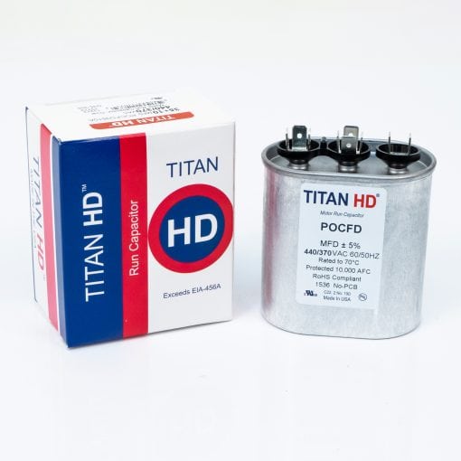 POCD2015A Packard Titan HD Run Capacitor 20+15 MFD 370 Volt Oval - Image 2