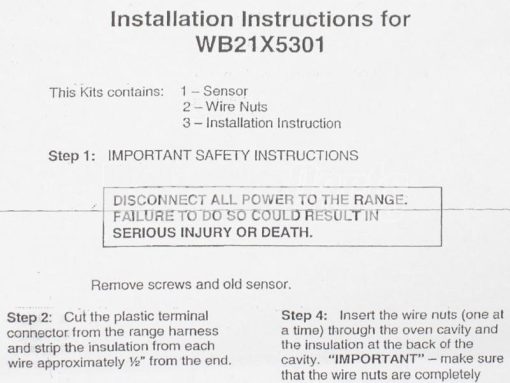 WB21X5301 GE Range Stove Oven Temperature Sensor Probe 6" Length - Image 2