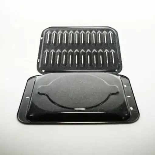 WB48X10056 GE Large Porcelain Broil Pan Set - Image 4