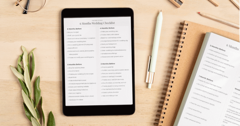 6-Months Wedding Planning Checklist (Hurry for the Free Download!)