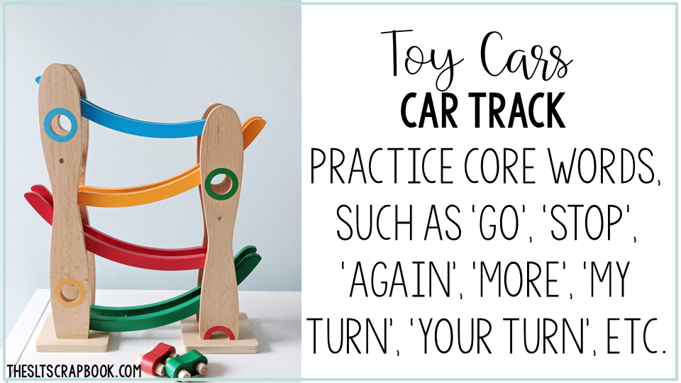 Image showing how you can use car tracks to target core words