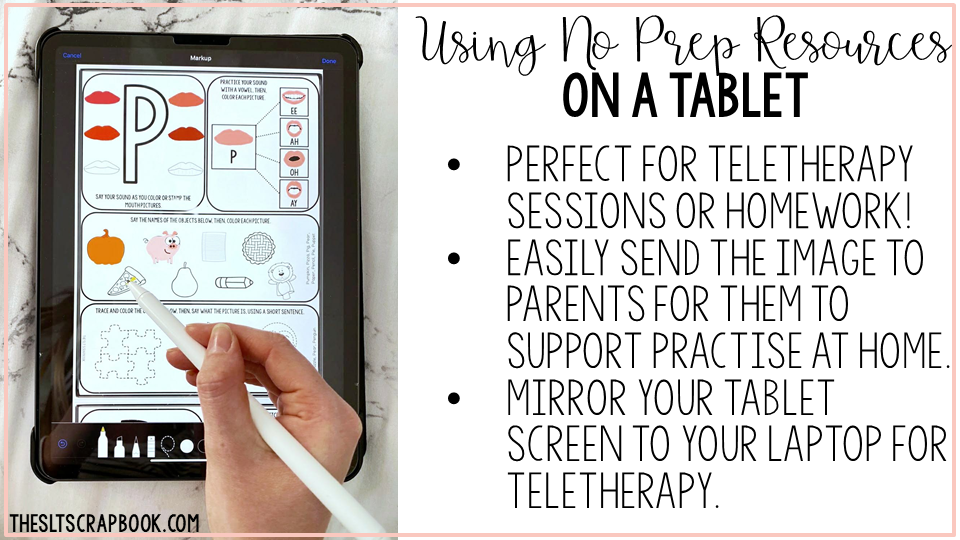 draw on a tablet for make a resource no print