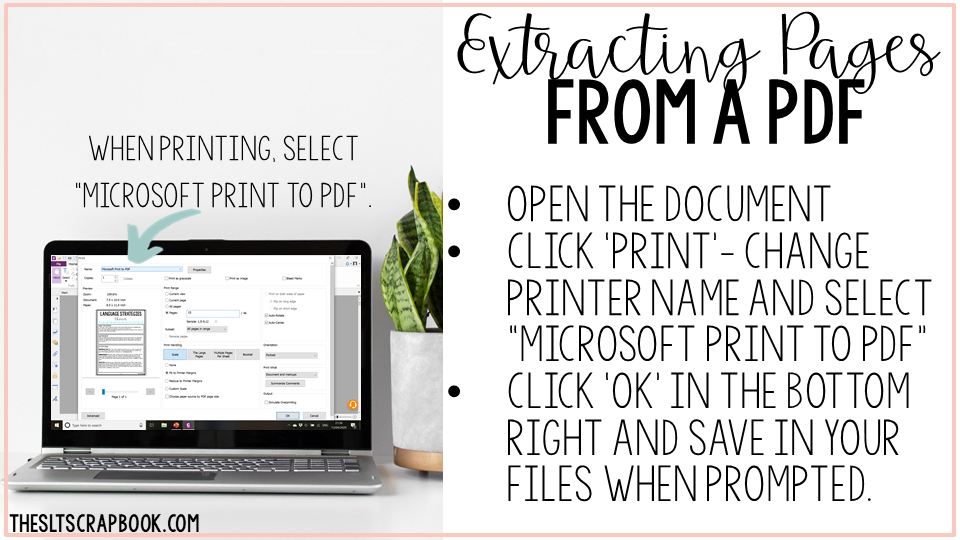 Extract pages from a PDF to turn no prep resources into no print