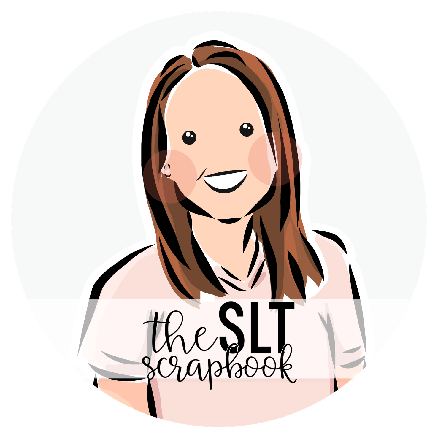 Cartoon-style image of Becky from The SLT Scrapbook.