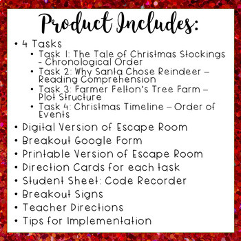 Christmas ELA Digital Escape Room - Common Core Aligned - Image 4