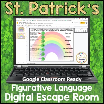 St. Patrick's Day DIGITAL ESCAPE ROOM - Figurative Language Distance Learning