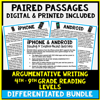 Paired Passage DIFFERENTIATED Bundle - Common Core Aligned