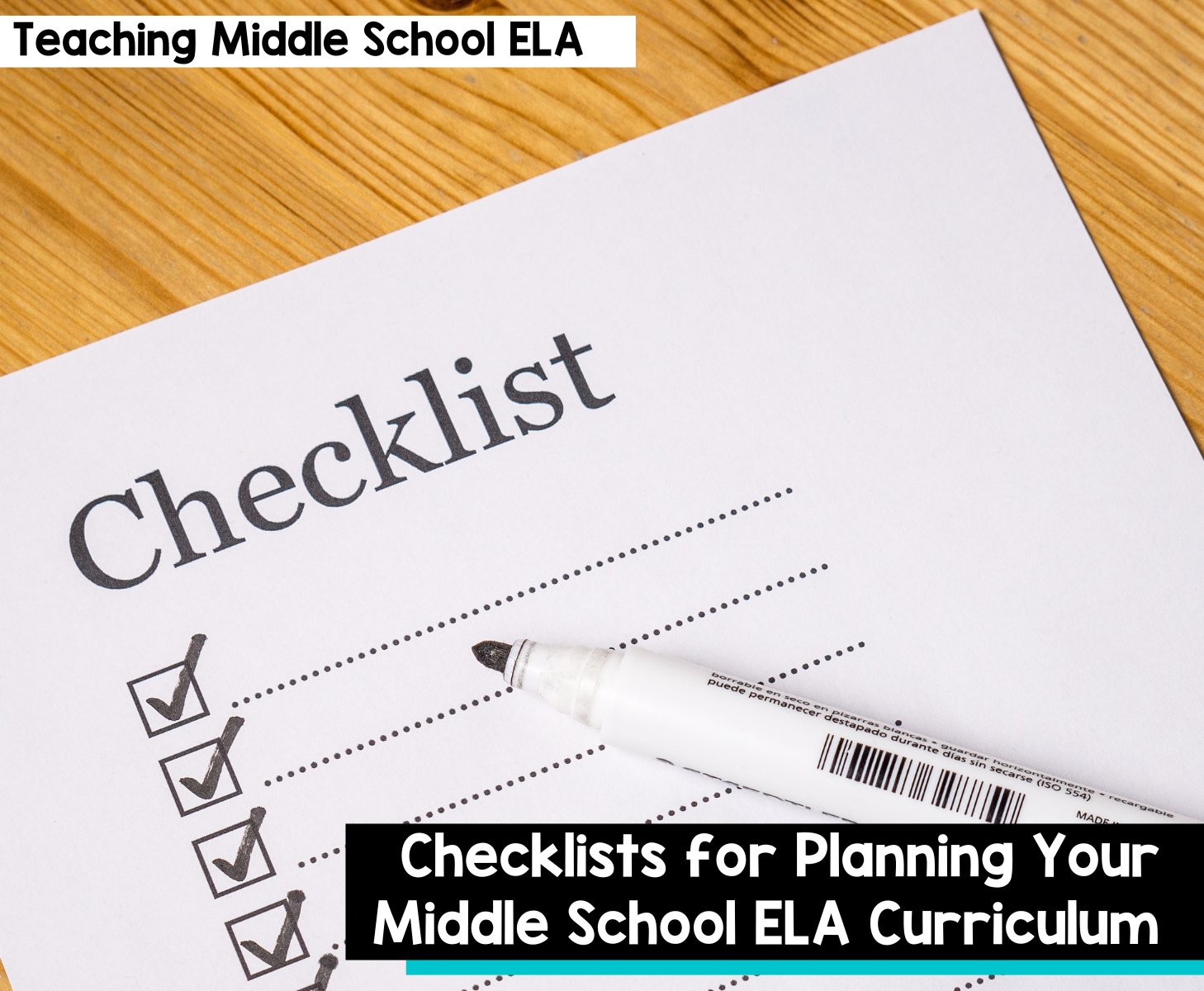 Checklists for Planning Your Middle School ELA Curriculum This School Year