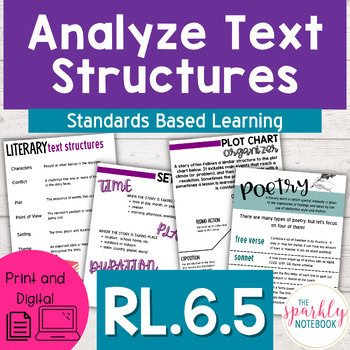 RL.6.5: Define & Analyze Text Structures - Chapters, Stanzas - 6th Grade