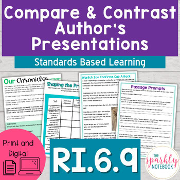 RI.6.9: Compare & Contrast Author's Presentations 6th Grade CCSS 6RI9