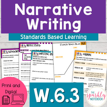6.W.3: Fictional Narrative Writing with Dialogue & Pacing 6th Grade CCSS W.6.3