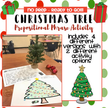 Christmas ELA Activity - Christmas Tree Prepositional Phrases