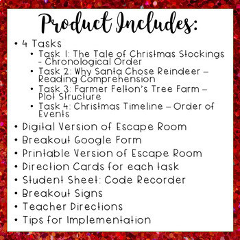 Christmas ELA Digital Escape Room - Common Core Aligned - Image 4