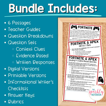 Paired Passages DIFFERENTIATED Bundle - Common Core Aligned | Gaming - Image 2