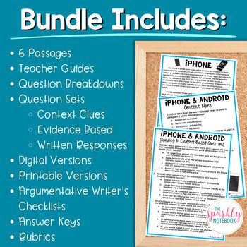Paired Passage DIFFERENTIATED Bundle - Common Core Aligned - Phones - Image 2