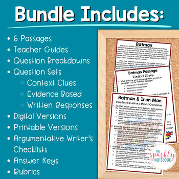 Digital Paired Passage Bundle: 4th - 9th Grade Reading Level DIFFERENTIATED Hero - Image 2