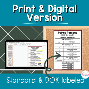 Digital Paired Passage Bundle: 4th - 9th Grade Reading Level DIFFERENTIATED Hero - Image 3