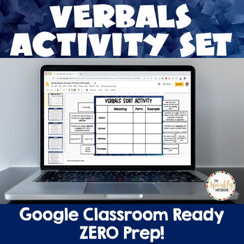 Grammar & Parts of Speech: DIGITAL Verbals Activity Set - ZERO Prep!
