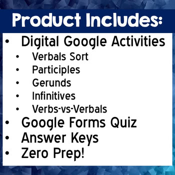 Grammar & Parts of Speech: DIGITAL Verbals Activity Set - ZERO Prep! - Image 2