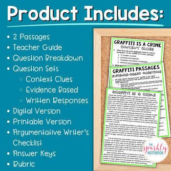 Digital Paired Passage Paired Text Set: 6th and 7th Grade Level | Graffiti - Image 2