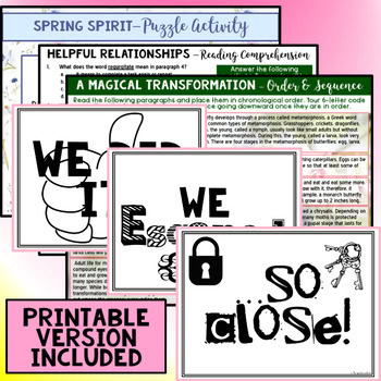 Spring DIGITAL Escape Room ELA: Reading Comprehension - Image 4