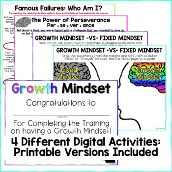 Growth Mindset Activity Bundle - Digital and Printable - Image 3