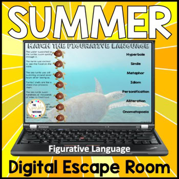 Summer Reading ESCAPE ROOM - Figurative Language Review Activities