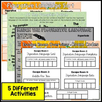 Halloween ELA DIGITAL ESCAPE ROOM - Figurative Language - Image 3