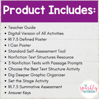 7.RI.5: Nonfiction Text Structure 7th Grade CCSS No Prep Digital & Printable - Image 2