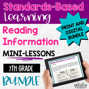 7th Grade Reading Information Standards BUNDLE ALL RI.7 CCSS Standards No Prep