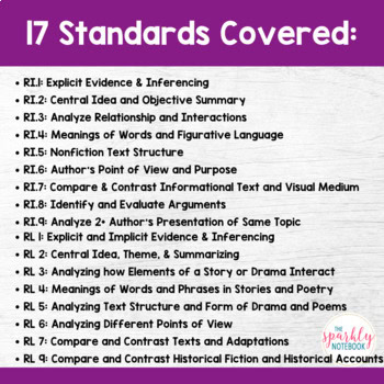 7th Grade BUNDLE: Reading Information & Literature CCSS Assessments & Activities - Image 3