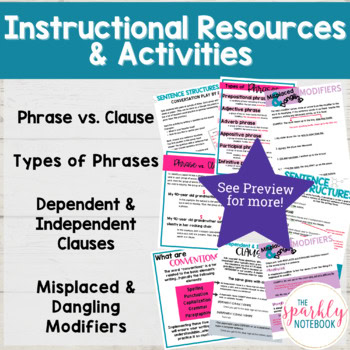 7.L.1 Sentence Structure, Misplaced & Dangling Modifiers Grammar & Language Review 7th - Image 3