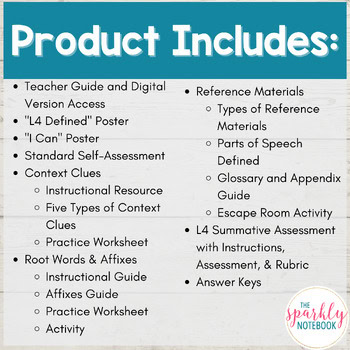 7.L.4 Context Clues, Root Words & Affixes, Dictionary Appendix Glossary 7th Grade - Image 2