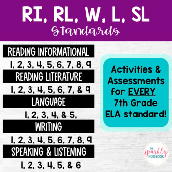 7th Grade BUNDLE: Reading, Writing, Language, Speaking & Listening Activities - Image 3