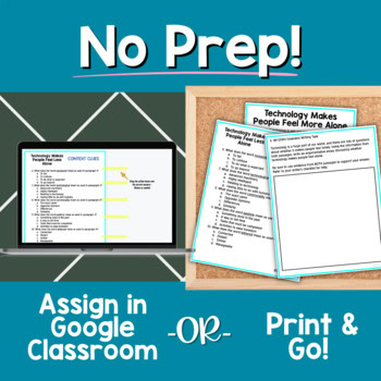 Paired Passages: Argumentative Writing 6th & 7th Grade Technology & Loneliness - Image 4