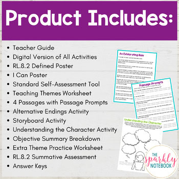 8.RL.2 Analyzing Theme & Write Objective Summary - 8th Grade CCSS aligned - Image 2